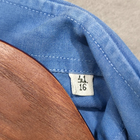 Luca D'Altieri Oxford Men's Blue Long Sleeve Button Up‎ Dress Shirt Size 16/41 - Picture 3 of 8